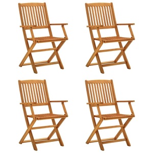 vidaXL, vidaXL Klappbare Gartenstühle 4 Stk. Massivholz Eukalyptus, vidaXL Klappbare Gartenstühle 4 Stk. Massivholz Eukalyptus
