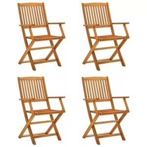 vidaXL, vidaXL Klappbare Gartenstühle 4 Stk. Massivholz Eukalyptus, vidaXL Klappbare Gartenstühle 4 Stk. Massivholz Eukalyptus