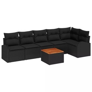 vidaXL, VidaXL - Garten-sofa poly-rattan, One Size, Schwarz