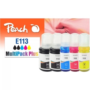 Peach, Peach Spar Pack Plus Tintenpatronen, kompatibel zu Epson No. 113, T06B1*2, T06B2, T06B, T06B4, Peach Tinte Epson CISS 113 MultiPack+ C/M/Y/2x BK