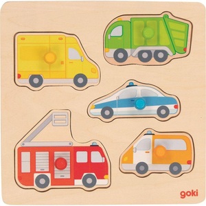 Gollnest & Kiesel KG, Goki 57445 - Steckpuzzle, Auf der Straße, Holz,, Goki Holzpuzzle Auf der Strasse
