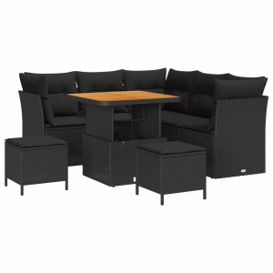 vidaXL, VidaXL - Garten-sofa poly-rattan, One Size, Schwarz