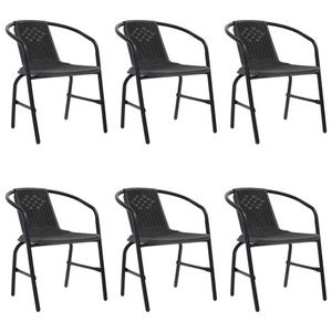 vidaXL, vidaXL Gartenstühle 6 Stk. Rattan-Optik Kunststoff und Stahl 110 kg, vidaXL Gartenstühle 6 Stk. Rattan-Optik Kunststoff und Stahl 110 kg