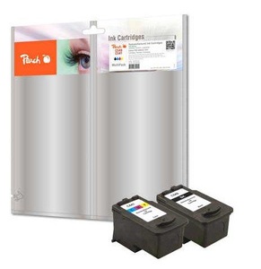 Peach, Peach Spar Pack Tintenpatronen kompatibel zu Canon PG-540, CL-541, Peach C540 BK 2 Druckerpatronen (bk, col) ersetzt Canon PG-540BK, CL-541C, 5225B006 für z.B. Canon Pixma TS 5150, Canon Pixma MG 3600