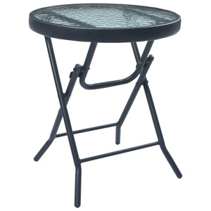 Diverse Hardware, Bistrotisch Schwarz 40 x 46 cm Stahl und Glas