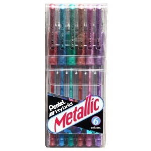 Pentel, PENTEL Hybrid Gel Grip 0,8mm K118M-6 6 Farben, Pentel Hybrid Gel Grip, 0,8mm, Tintenroller, K118M-6, (6 Farben)