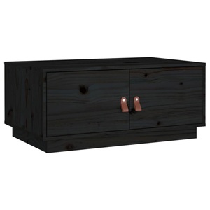 vidaXL, vidaXL Couchtisch Schwarz 80x50x35 cm Massivholz Kiefer