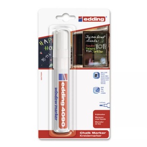 edding, EDDING Kreide-Stift CHALK MARKER 4090, Edding 4090, Windowmarker, 4-15mm, weiss, Blister, 4090-49BLI