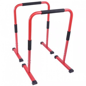 Gorilla sports, Push Up Stand Dip Barren Unisex Rot Bunt ONE SIZE, Gorilla Sports - Push Up Stand Dip Barren, One Size, Rot Bunt