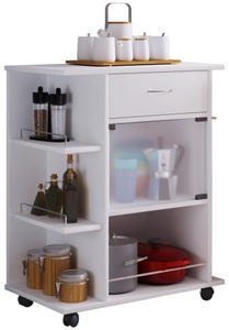 MID.YOU, MID.YOU Allzweckwagen 65/39/80 cm , Pocis , Weiss , Holzwerkstoff , 4 Fächer , 39x80 cm , melaminharzbeschichtet,Nachbildung , 000657024201, VCM Servierwagen
