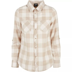 Urban Classics, URBAN CLASSICS - kariertes flanellhemd für en turnup, Damen, Größe XS, URBAN CLASSICS - kariertes flanellhemd für en turnup, für Damen, Weiss, Größe XS
