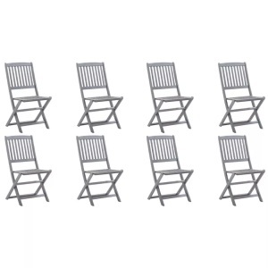 vidaXL, vidaXL Klappbare Gartenstühle 8 Stk. Massivholz Akazie, vidaXL Klappbare Gartenstühle 8 Stk. Massivholz Akazie