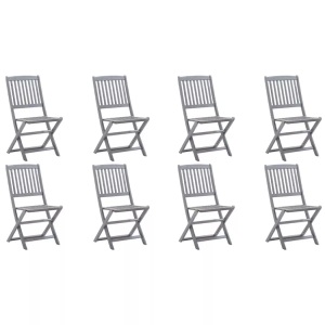 vidaXL, vidaXL Klappbare Gartenstühle 8 Stk. Massivholz Akazie