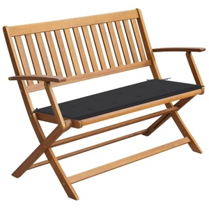 vidaXL, vidaXL Gartenbank mit Auflage 120 cm Massivholz Akazie