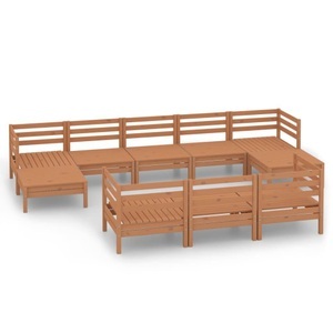 vidaXL, vidaXL 10-tlg. Garten-Lounge-Set Honigbraun Massivholz Kiefer, 