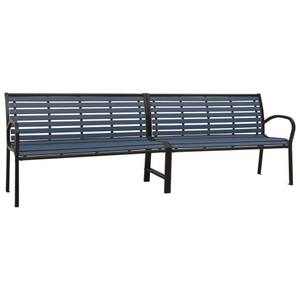vidaXL, vidaXL Doppel-Gartenbank 251 cm Stahl und WPC Schwarz