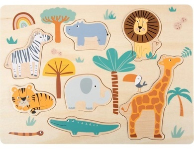 Legler, Legler 11701 - Small foot, Setzpuzzle Safari, Holz-Puzzle, 8-teilig, Small foot - Safari - Setzpuzzle