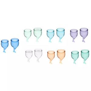 Satisfyer, Feel Secure Menstrual Cup Set, Satisfyer - Feel Secure Menstrual Cup, 2 Stück, Violett