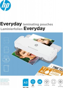 Hp, HP Laminierfolie DIN A3 80 micron glänzend 25 St., HP Inc. Laminierfolie Everyday A3, 80 µm, 25 Stück, Glänzend
