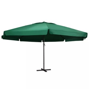 vidaXL, vidaXL Sonnenschirm mit Aluminium-Mast 600 cm Grün, vidaXL Sonnenschirm mit Aluminium-Mast 600 cm Grün