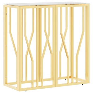 vidaXL, vidaXL Konsolentisch Golden 70x30x70 cm Edelstahl und Glas, vidaXL Konsolentisch Golden 70x30x70 cm Edelstahl und Glas