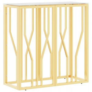 vidaXL, vidaXL Konsolentisch Golden 70x30x70 cm Edelstahl und Glas, vidaXL Konsolentisch Golden 70x30x70 cm Edelstahl und Glas