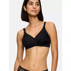 Triumph - BH ohne Bügel DOREEN COTTON01, für Damen, Beton-Optik / Schwarz, Größe 80/B