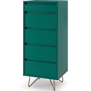 mutoni casual, Hochkommode grün 45x110, SalesFever Hochkommode, Spiegel im Klappdeckel