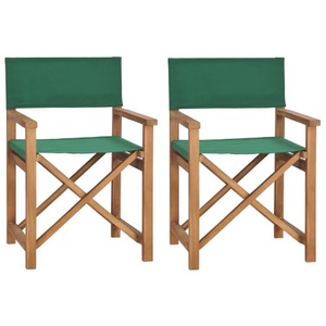 vidaXL, vidaXL Regiestühle 2 Stk. Massivholz Teak Grün, 