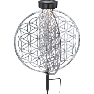 mutoni light, Solarleuchte Metall silberfarben 1xLED, Solarleuchte Metall silberfarben 1xLED