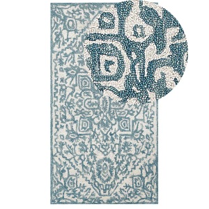 Beliani, Teppich aus Wolle Klassisch AHMETLI Teppich aus Wolle Klassisch AHMETLI, Beliani - Teppich aus Wolle Retro AHMETLI, 80X150CM, Blau Bunt