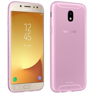 Samsung, Samsung - Galaxy J5 (2017) Jelly Cover Gummi Hülle (EF-AJ530TPEGWW) - Transparent / Rosa, Samsung - Original Galaxy J5 2017 Jelly Cover Rosa, Rosa
