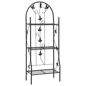 Diverse Hardware, 3-stufiges Pflanzenregal Schwarz 52 x 28 x 128 cm Eisen