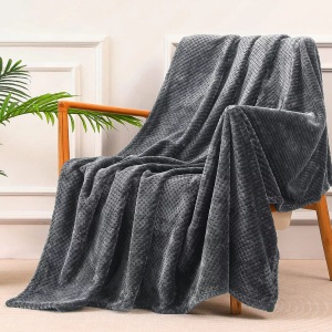 Alopini, Alopini - Kuscheldecke Superweiche und warme Fleecedecke für Sofa, Couch Bett mit Waffelmuster, kuschelige & gemütliche Decke, One Size, Grau