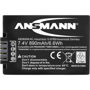Ansmann, Ansmann A-Pan DMW BMB 9E Kamera-Akku ersetzt Original-Akku DMW-BMB9E 7.4 V 900 mAh, 