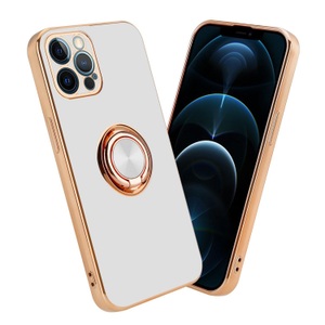 Cadorabo, Hülle für Apple iPhone 12 PRO MAX mit Ring - Schutzhülle, Cadorabo - Hülle für Apple iPhone 12 PRO MAX mit Ring Schutzhülle, Weiss