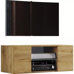 VCM, Holz TV Wandboard Hänge Lowboard Fernsehschrank hängend Wandschrank Tisch Jusa Holz TV Wandboard Hänge Lowboard Fernsehschrank hängend Wandschrank Tisch Jusa, VCM - TV Möbel | Wandboard Lowboard hängend Maße H. 40 x B. 95 oder 115 T. 36 cm Wandschrank Jusa, 95cm, Braun