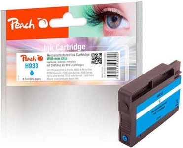 Peach, Peach Tintenpatrone cyan kompatibel zu No. 933, CN058AE, Peach HP 933 c Druckerpatrone cy ersetzt HP No. 933 c, CN058A für z.B. HP OfficeJet 6100 e-Printer, HP OfficeJet 6600 e-All-in-One, HP OfficeJet 7110