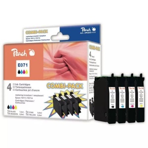 Peach, Peach Spar Pack Tintenpatronen kompatibel zu Epson T0715, T0711, T0712, T0713, T0714, Peach Tintenset Epson T071 BK, C, M, Y