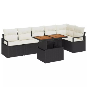 vidaXL, VidaXL - Garten-sofa-set poly-rattan, One Size, Schwarz