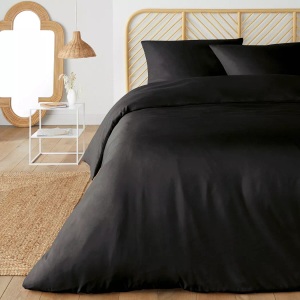 SO'HOME, Bettwäsche-Set aus Recycling-Mikrofaser Bettwäsche-Set aus Recycling-Mikrofaser, SO'HOME - Bettwäsche-Set aus Recycling-Mikrofaser, 260X240CM, Schwarz