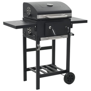 Diverse Hardware, Holzkohlegrill mit Unterer Ablage Schwarz, vidaXL Holzkohlegrill mit Unterer Ablage Schwarz