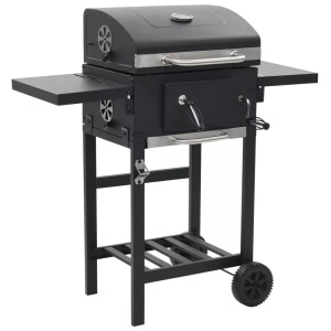Diverse Hardware, Holzkohlegrill mit Unterer Ablage Schwarz, vidaXL Holzkohlegrill mit Unterer Ablage Schwarz