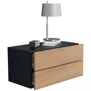 VCM, Holz Wandschublade Nachtschrank Wandboard Schublade Konsole Nachttisch Usal L 60 cm Holz Wandschublade Nachtschrank Wandboard Schublade Konsole Nachttisch Usal L 60 cm, VCM - Holz Wandschublade Nachtschrank Wandboard Schublade Konsole Nachttisch Usal L 60 cm, Anthrazit / Honig-Eiche