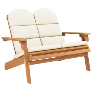 vidaXL, vidaXL Adirondack-Gartenbank mit Kissen 126 cm Massivholz Akazie