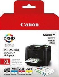Canon, Original Multipack Tinte XL BKCMY Canon PGI-2500 XL, Canon Tintenpatrone, blau/gelb/rot/schwarz, Multipack, PGI-2500PXL, (19,3ml)