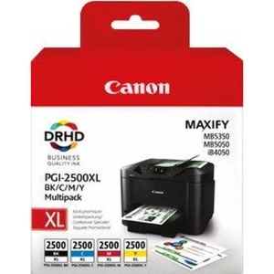 Canon, Original Multipack Tinte XL BKCMY Canon PGI-2500 XL, Canon Tintenpatrone, blau/gelb/rot/schwarz, Multipack, PGI-2500PXL, (19,3ml)