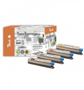 Peach, Peach Spar Pack Tonermodule kompatibel zu OKI 44315308,44315307,44315306,44315305, Peach Tonerset OKI 4431530 BK, C, M, Y
