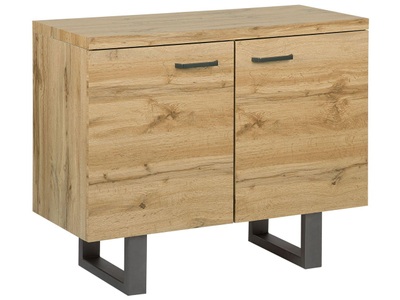 Beliani, Beliani Sideboard heller Holzfarbton 2 Türen TIMBER, 