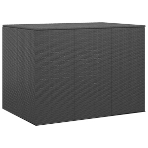 vidaXL, vidaXL Garten-Kissenbox PE Rattan 145x100x103 cm Schwarz, vidaXL Garten-Kissenbox PE Rattan 145x100x103 cm Schwarz